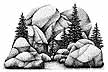 006E Boulders with Trees