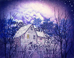 [Watermill/Night Sky]